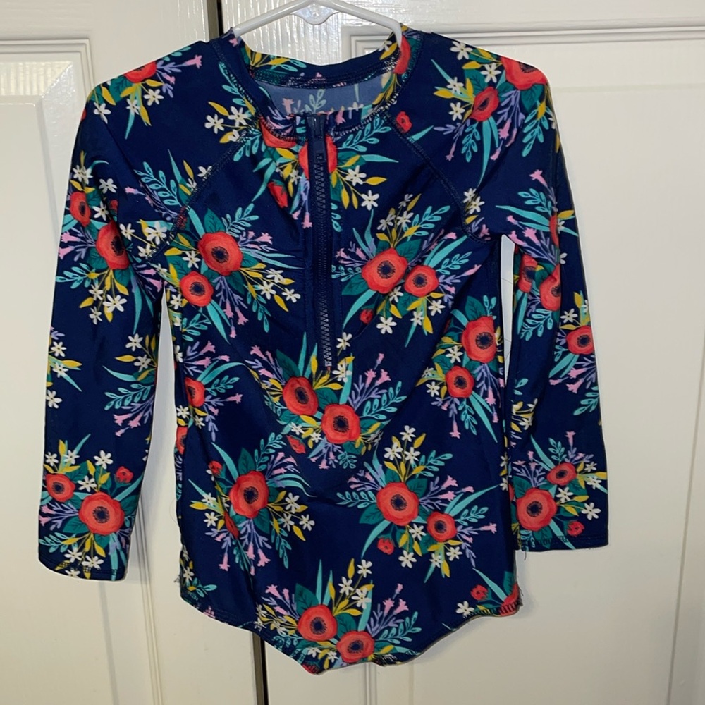 Gap Kids navy/floral swim suit - 5